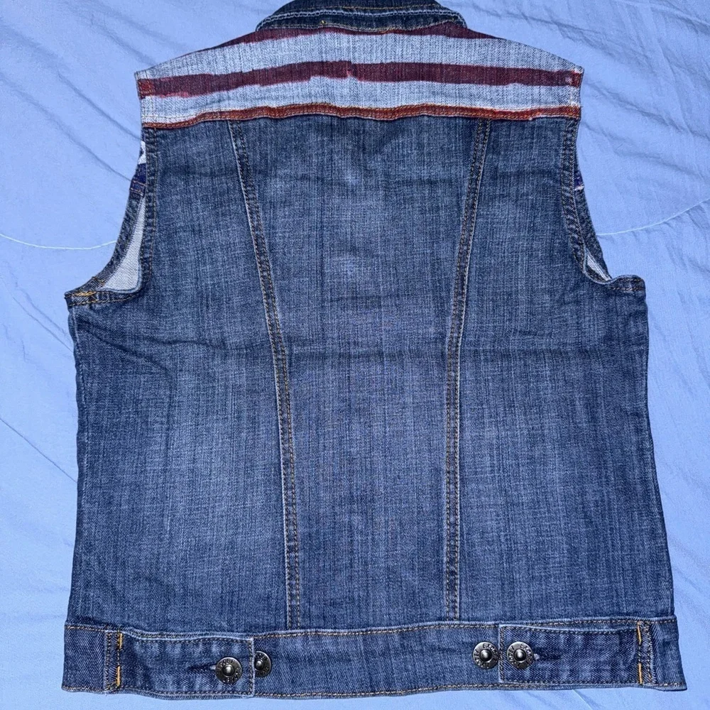Girls Denim Vest with Star Pattern